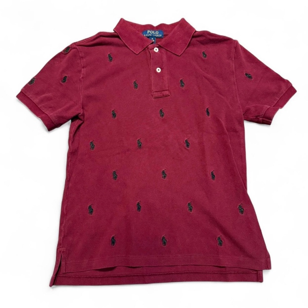 Polo Ralph Lauren Youth Polo Button Shirt AOP Pony Embroidery Sz.M (10-12)